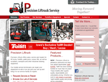 Tablet Screenshot of precisionliftruckservice.com